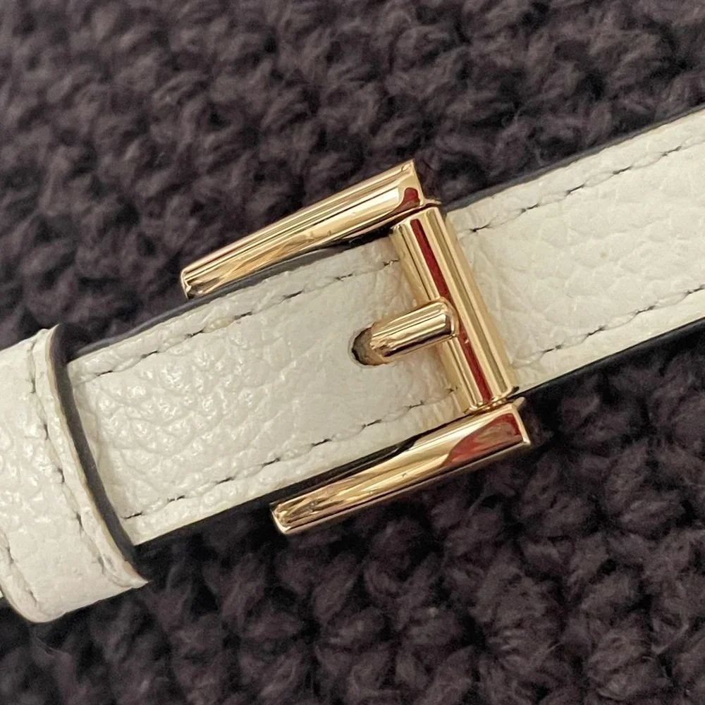 Michael Kors White Pebbled Leather Crossbody with Tassel